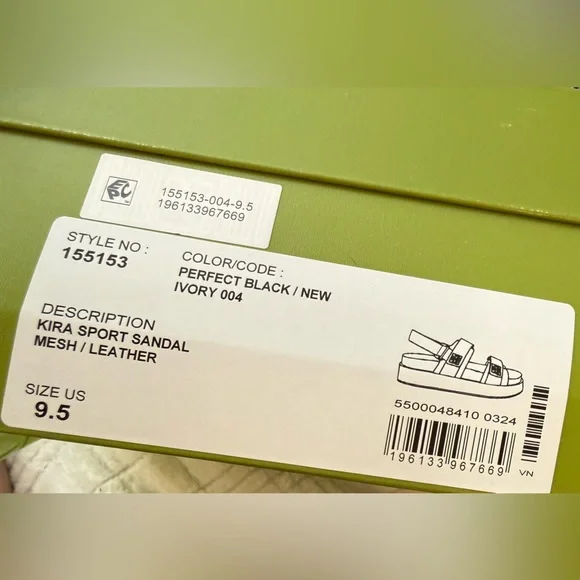 NIB TORY BURCH Kira sport sandal perfect black/ new ivory size 9.5 - Picture 7 of 7